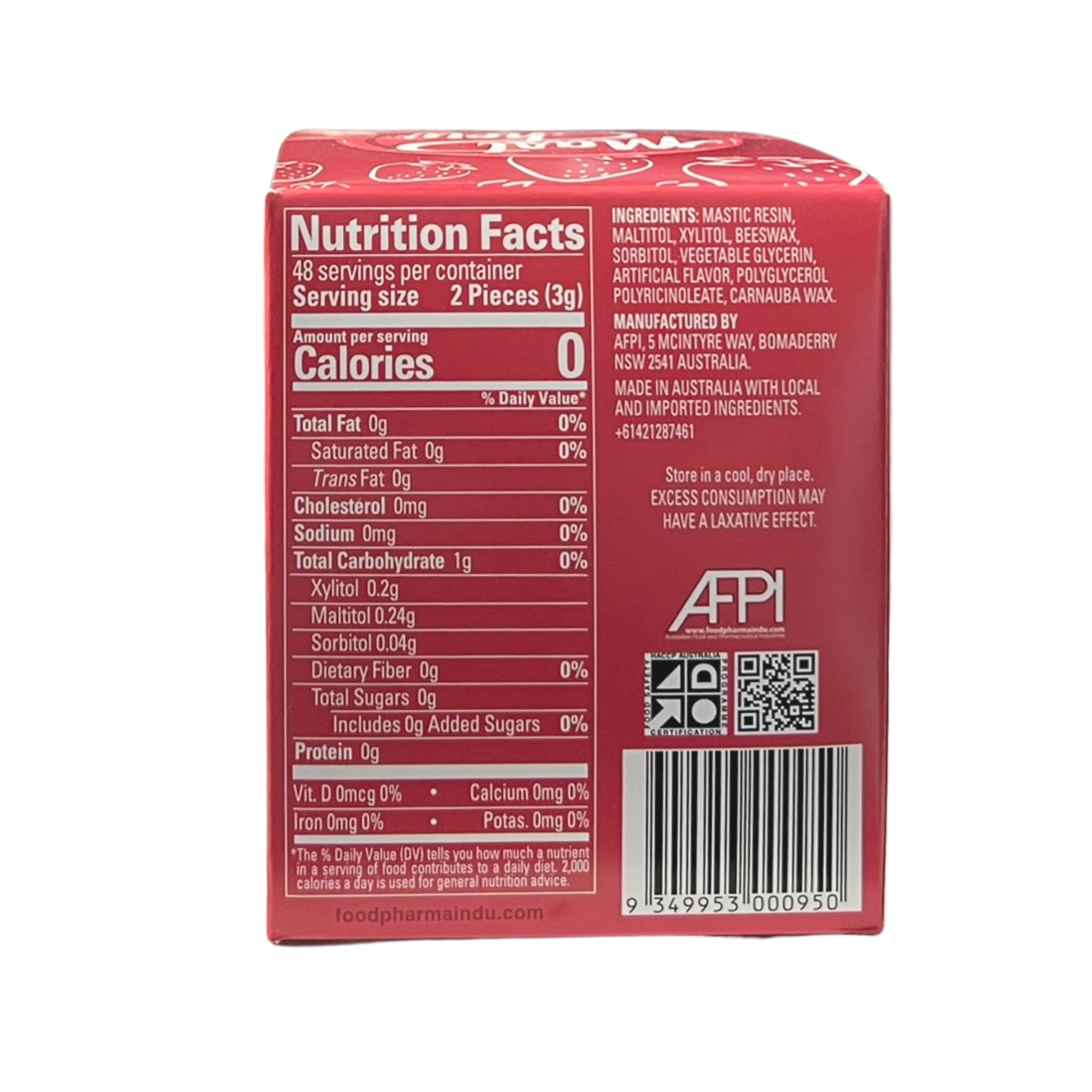 Mastic Chewing Gum Alternative – Strawberry Sleeve Pack