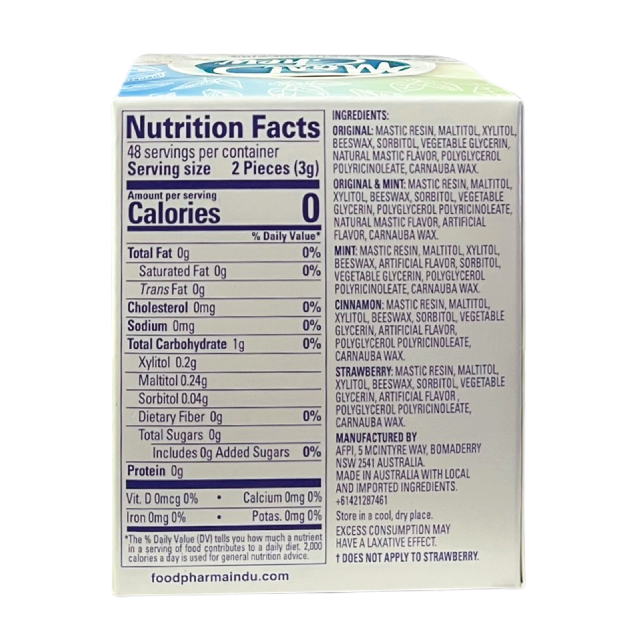 Mastic Chewing Gum Alternative – Assorted Box (12 × 8 Pieces)